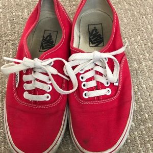 Red vans Size 8